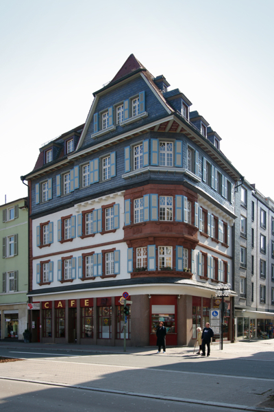 Fritz Seeberger: Wohn- und Gesch&auml;ftshaus, Marktstra&szlig;e 1, Kaiserslautern (1910). Foto: Sabrina Dohle, TU Kaiserslautern