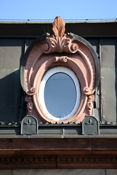 Adam Roos: Geb&auml;ude des Vorschu&szlig;vereins Kaiserslautern (heute Volksbank), Kaiserslautern (1902), Detail. Foto: Sabrina Dohle, TU Kaiserslautern